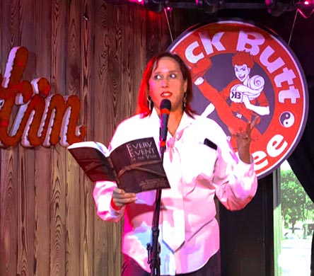 reading from book at Spoken and Heard in Austin 20190729