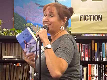 video still from reading from On The Edge at Recycled Reads 8/5/18