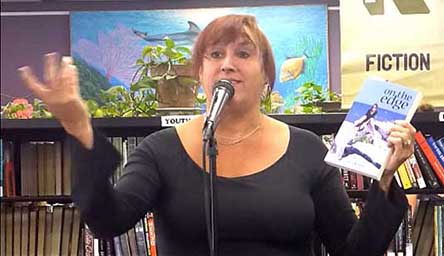 video still from reading from On The Edge at Recycled Reads 8/18/18