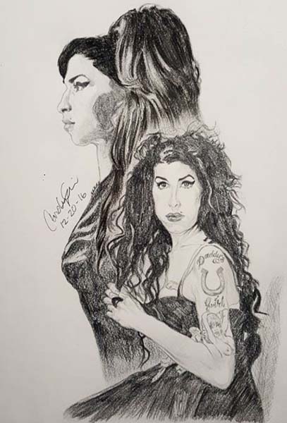 Amy, graphite drawing by Carolyn Poindexter