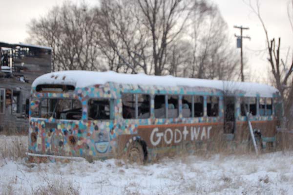 God and War Bus, photography by David J. Thompson
