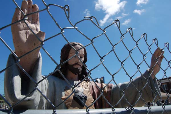 Jesus At The Fence, art by David J. Thompson