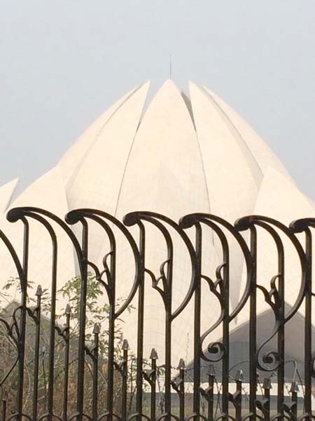 an image of lotis roof of the Bahai Faith Center in Delhi