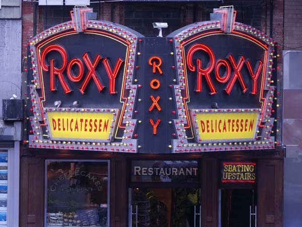 the front of the Roxy Del;icatessen in New York city, copyright © 2011-2013 Janet Kuypers