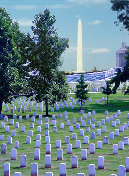 Arlington National Cemetery and the Washington Monument, 08-26-04
