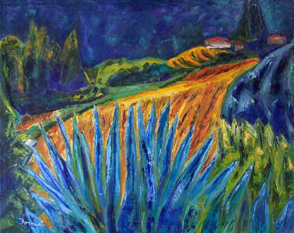 agave and view, painting by Brian Forrest