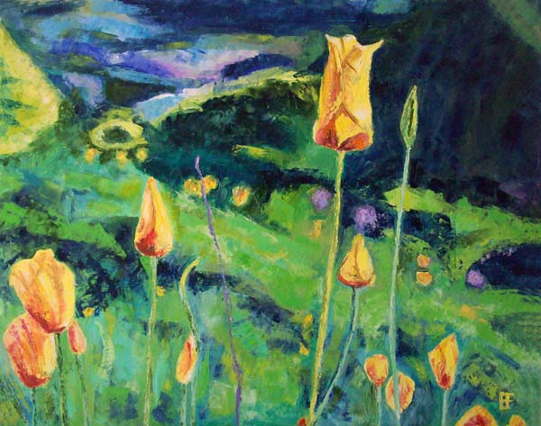 Auburn CA Poppies, painting by Brian Forrest