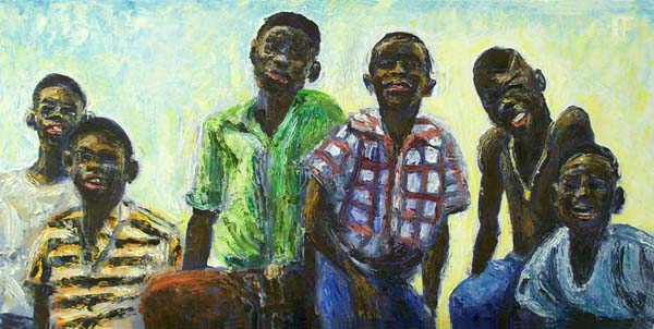 Boys, painting by Brian Forrest