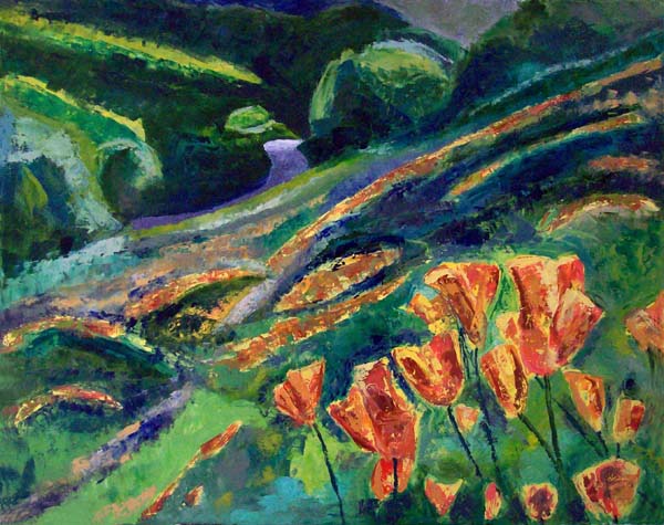 Mt. Diablo Poppies, painting by Brian Forrest