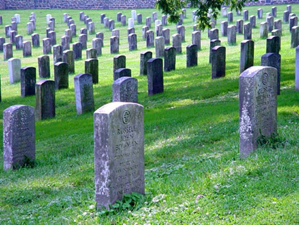 graves, photographed in Gettysburg 8/25/04, copyright 2004-2014 Janet Kuypers