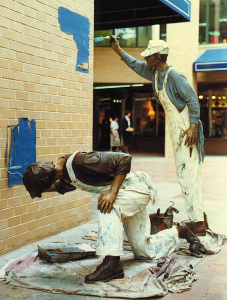 painters (statues outside at Georgetown, photograph copyright 1990-2015 Janet Kuypers