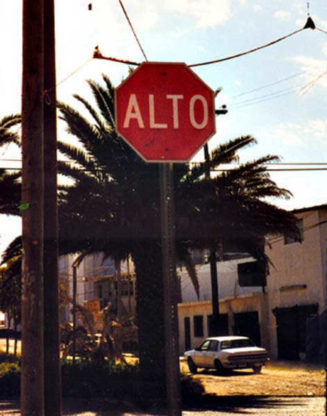 Stop sign in Mexico