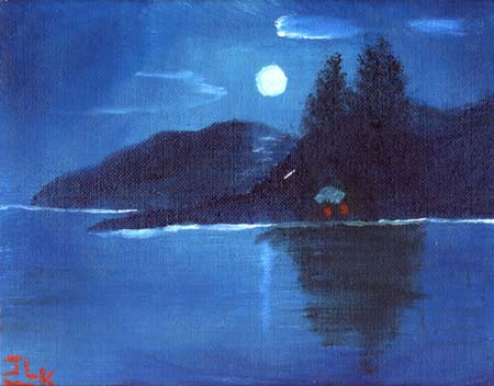 painting, night sky, circa 1978