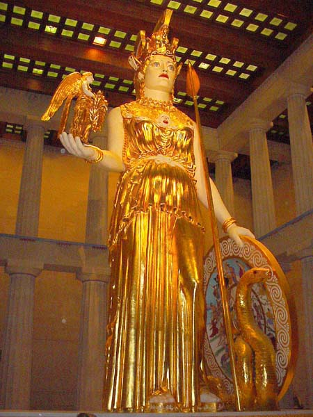 gold statue of Athena,in the Parthenon