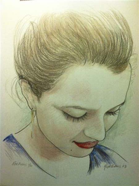 In Thought, drawing by Rose E. Grier