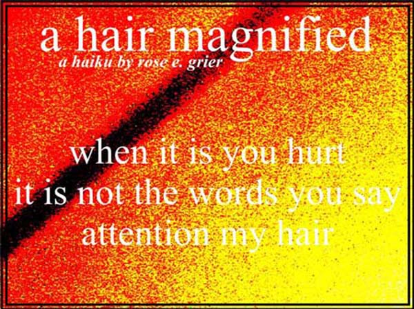a Hair Magnified, art by Rose E. Grier