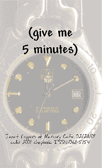 (give me 5 minutes), download the chapbook of poems from Mercury Cafe 2/28/09