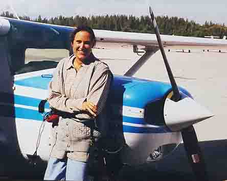 Janet after piloting an airplane