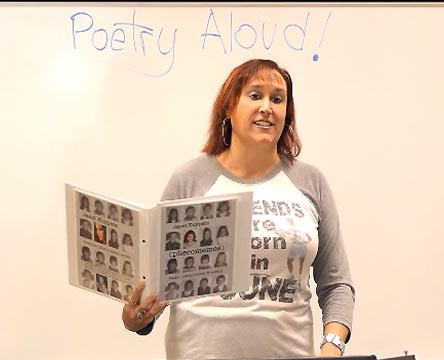a video still of Janet Kuypers at Poetry Aloud 20190629