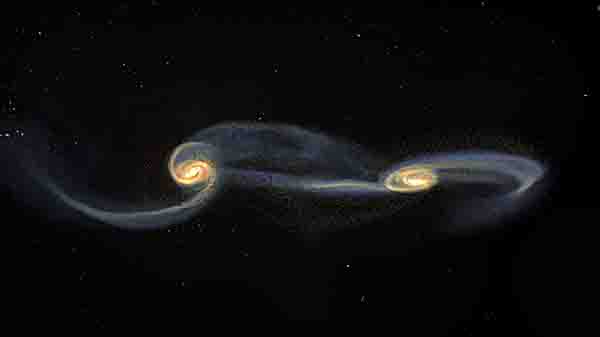 NASA JWST Science Simulation of Galaxy Collision