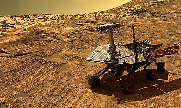 NASA image of the rover Opportunity on Mars