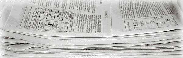 a newspaper stack, photographed in Naples Florida December 2004