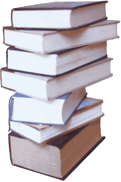 an outlined book stack, copyright 2012 Janet Kuypers