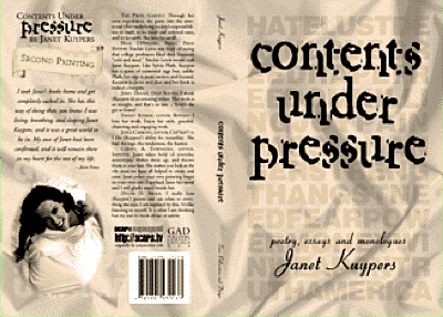 Contents Under Pressure - the second printing of the 1997 poetry book from Janet Kuypers