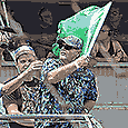 Jack Nicholson waving the green flag at 2010 Indy 500