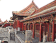 a scene of buildings and walkway at the Forbidden City (Beijing, China)