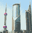 Shanghai (China) buildings and the Oriental Pearl Tower