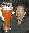 Janet with good beer at Mickey Finn’s