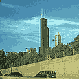 the Sears Tower from just south of Hubbard’s cave