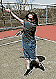 Janet playing tennis