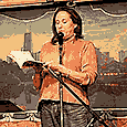 Janet reading at the Café Gallery