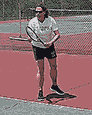 Janet serves in tennis