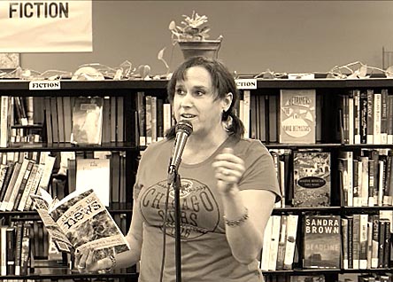 Janet with the book “Give me the News” at Recycled Reads 10/21/17
