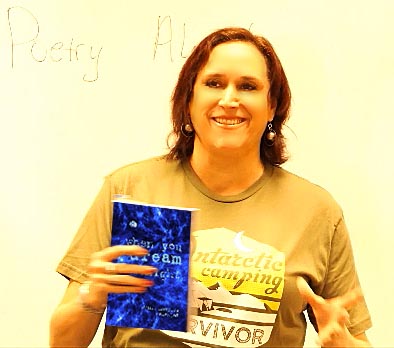 Janet with the book “When You Dream Tonights” at Recycled Reads 2/24/18