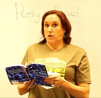 Janet with the book “When You Dream Tonights” at Recycled Reads 2/24/18