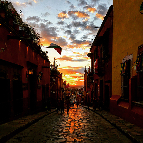 Sunset Street, San Miguel photography by KB Imle